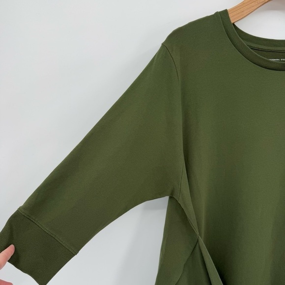 Universal Standard Misa Tie Sweatshirt Dress in Green Size M or US 18-20 - Picture 6 of 11